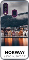 Geschikt voor Samsung Galaxy A40 hoesje - Noorwegen - Scandinavië - Bergen - Winter - Siliconen Telefoonhoesje