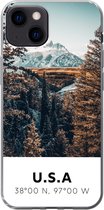 Coque iPhone 13 - Amérique - Montagnes - Arbres - Coque de téléphone en Siliconen