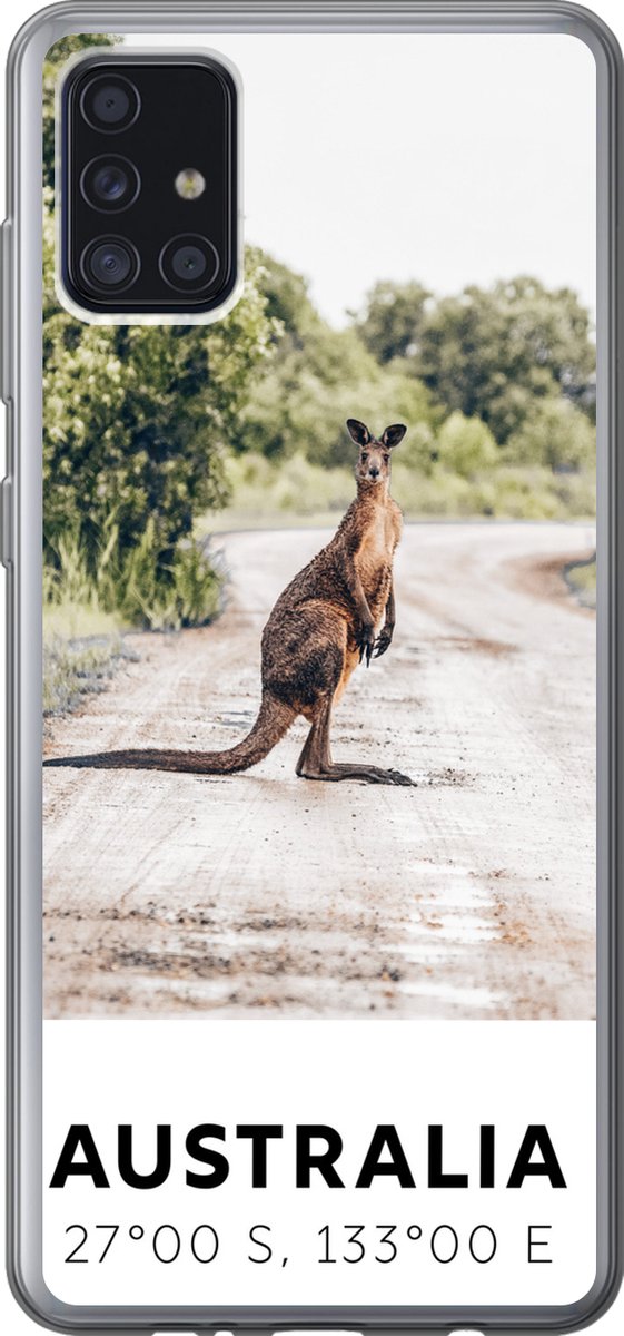 Telefoonhoesje Geschikt voor Samsung Galaxy A52 5G hoesje - Kangoeroe - Australië - Dieren - Siliconen Telefoonhoesje Telefoonhoesje