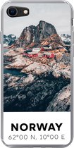 Geschikt voor iPhone SE 2020 hoesje - Noorwegen - Water - Bergen - Siliconen Telefoonhoesje