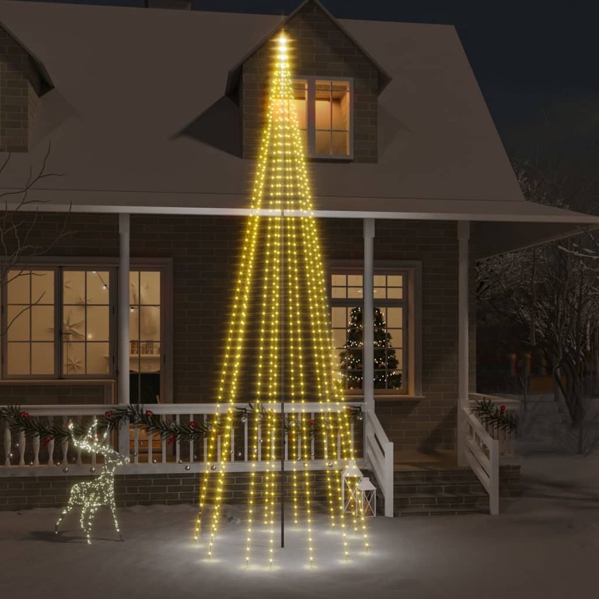 Prolenta Premium - Vlaggenmast kerstboom 732 LED's warmwit 500 cm