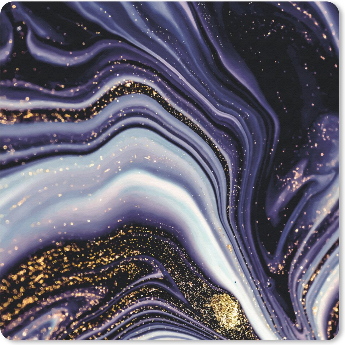 Muismat 30x30 cm - Mousepad Marmer - Paars - Luxe - Marmer printlook - Glitter - Muismatten