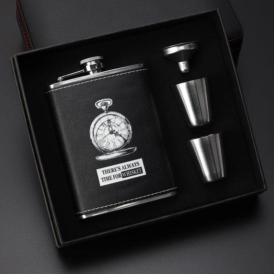 Nezr® Whiskey Heupfles Gift Set Whiskey Set Platvink Zakflacon Zakfles