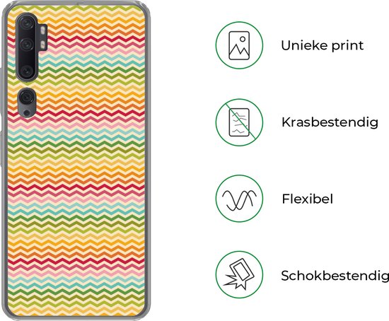 Xiaomi Mi Note 10 Pro - Motif - Arc-en-ciel - Rétro - Coque de téléphone en Siliconen