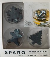 Sparq Home - Whiskeystenen - Christmas - Set van 3 - Whiskeyrocks - Speksteen - Soapstone - IJslokjes - barservies - relatiegeschenk - cadeau moederdag