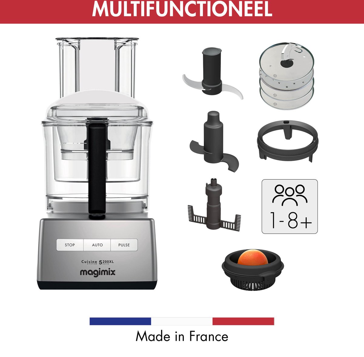 Magimix CS 5200 XL - 3 kommen, 30 jaar garantie