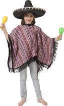 Funny Fashion - Spaans & Mexicaans Kostuum - Poncho Manolita Mexicaanse Mariachi Kind Kostuum - Roze - One Size - Carnavalskleding - Verkleedkleding