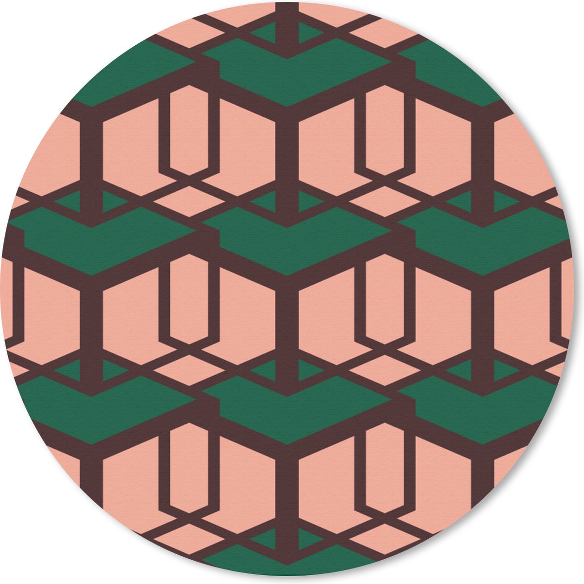Muismat rond 40x40 cm - Mousepad Kubus - Patronen - 3D - Ronde muismatten