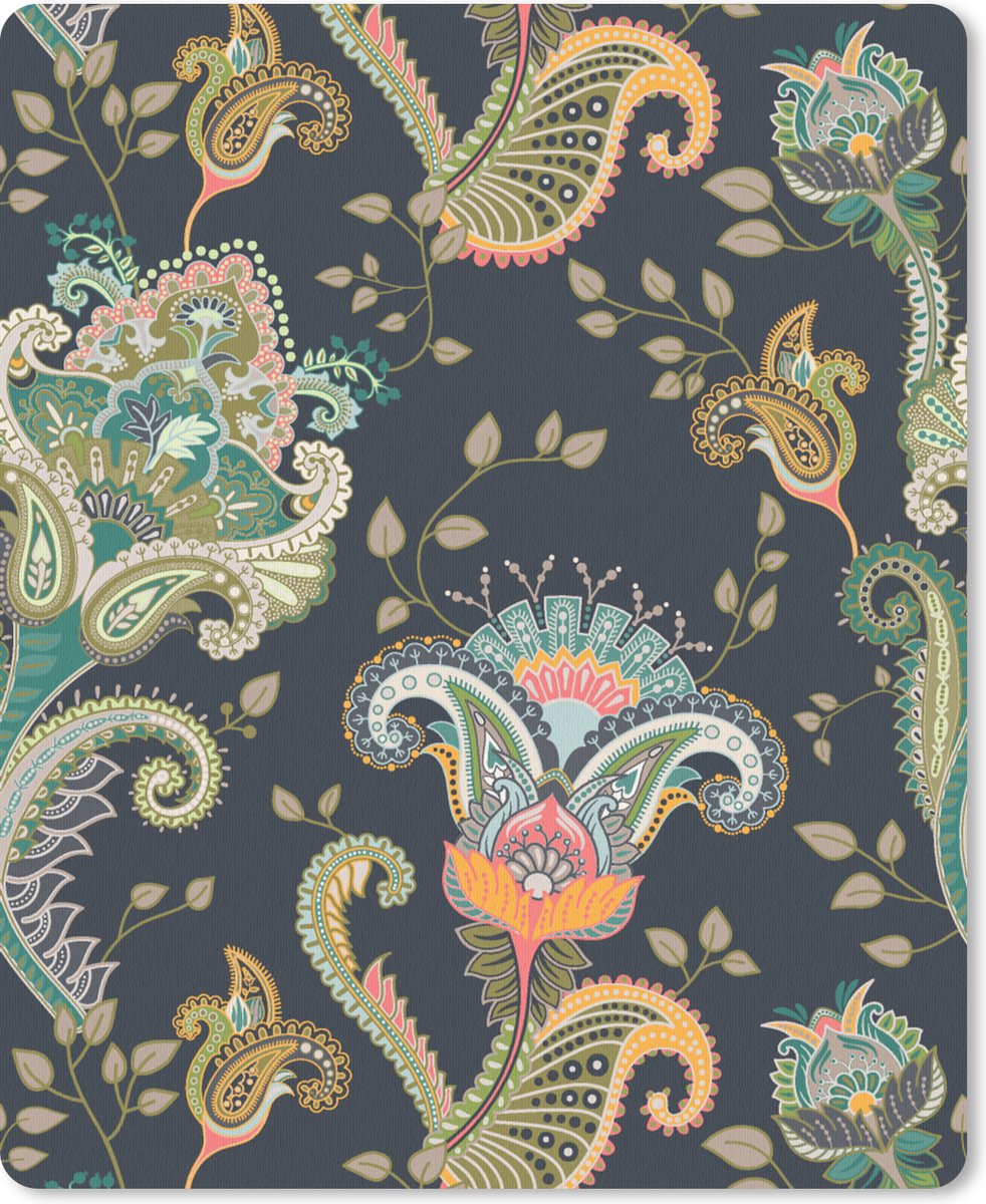 Muismat 19x23 cm - Mousepad Bloemen - Chic - Vintage - Bohemian - Patroon - Muismatten