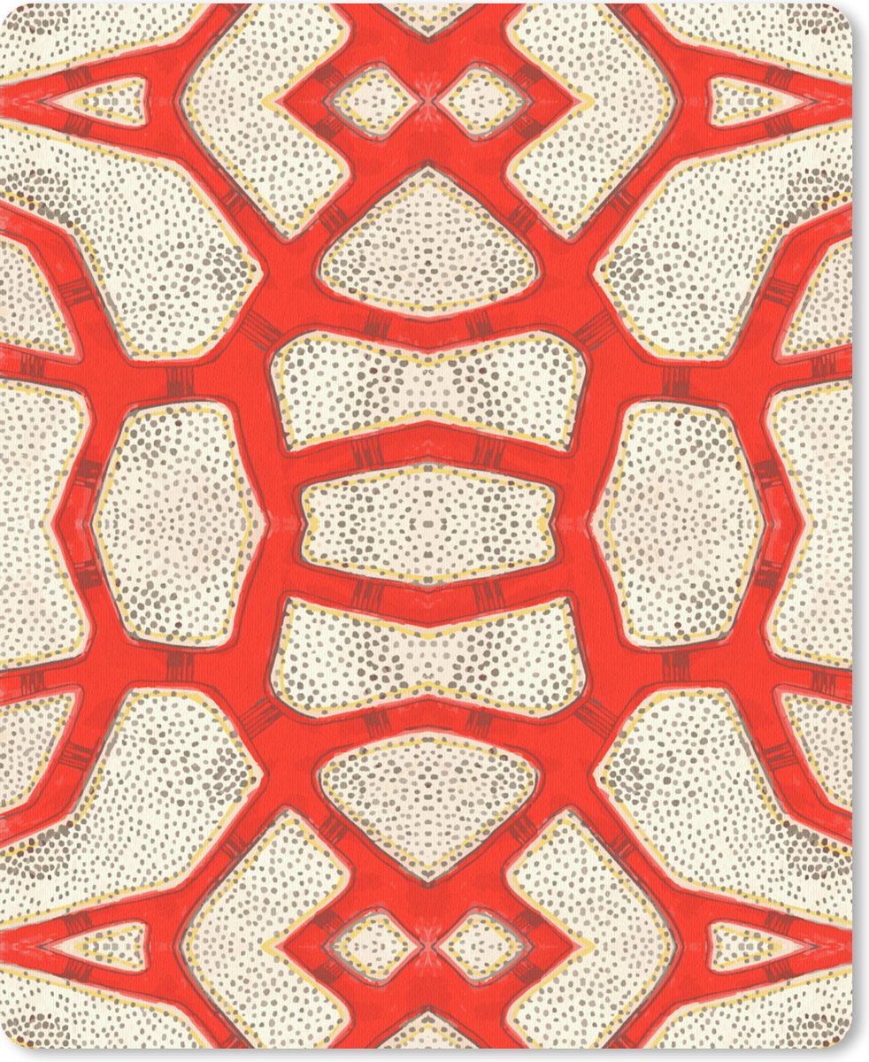 Muismat 19x23 cm - Mousepad Koraal - Rood - Wit - Design - Muismatten