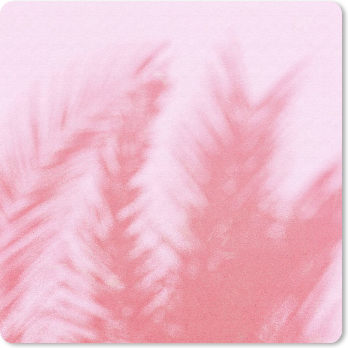 Muismat 20x20 cm - Mousepad Planten - Bladeren - Roze - Muismatten