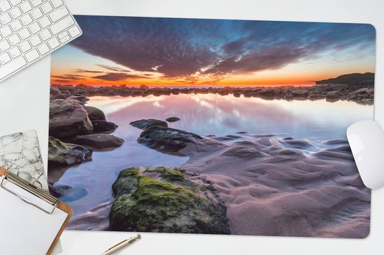 Tapis de bureau 60 x 40 cm - Tapis de souris Roches - Water - Nature - Tapis de bureau XL - Protection de bureau - Tapis de souris Ordinateur