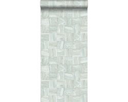 Origin Wallcoverings eco texture vlies behang sloophout motief licht vergrijsd groen - 347516 - 53 cm x 10,05 m