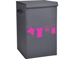 CALICOSY - Opvouwbare wasmand met deksel en twee handvatten 58x35x35cm