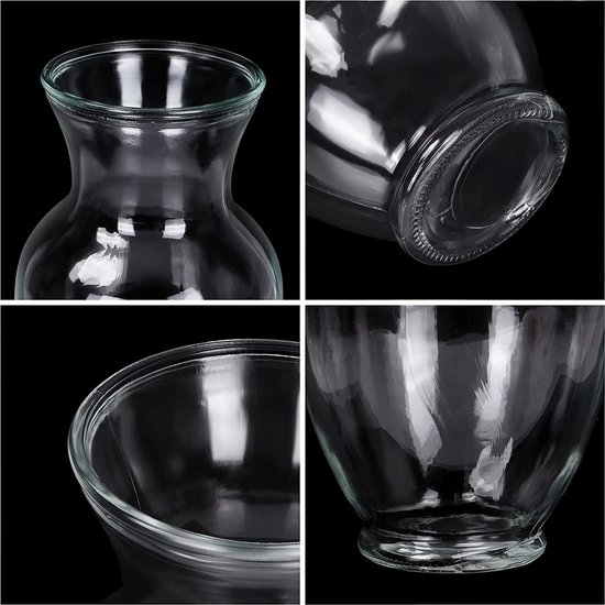 MCMCNCUIU Kristalglazen vaas - zwart, grijs, 11 inch - grote moderne