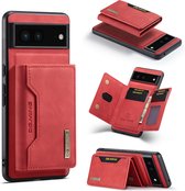 CaseMe - Coque de téléphone adaptée à Google Pixel 6a - Coque arrière - Avec porte-carte magnétique - Rouge