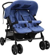Prolenta Premium – Tweelingkinderwagen staal marineblauw – 3 in 1 – Maxi Cosi – Kinderwagens
