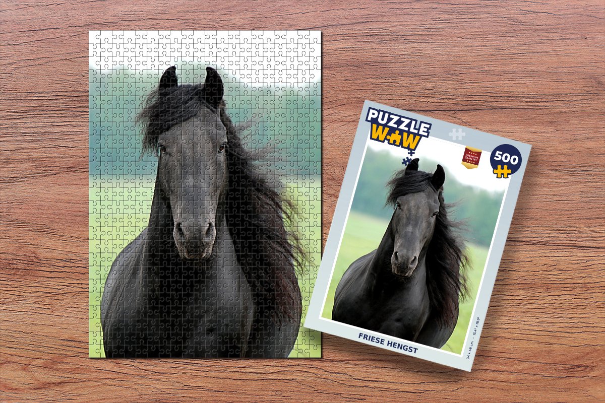 Puzzel Fries - Paard - Gras - Legpuzzel - Puzzel 500 stukjes
