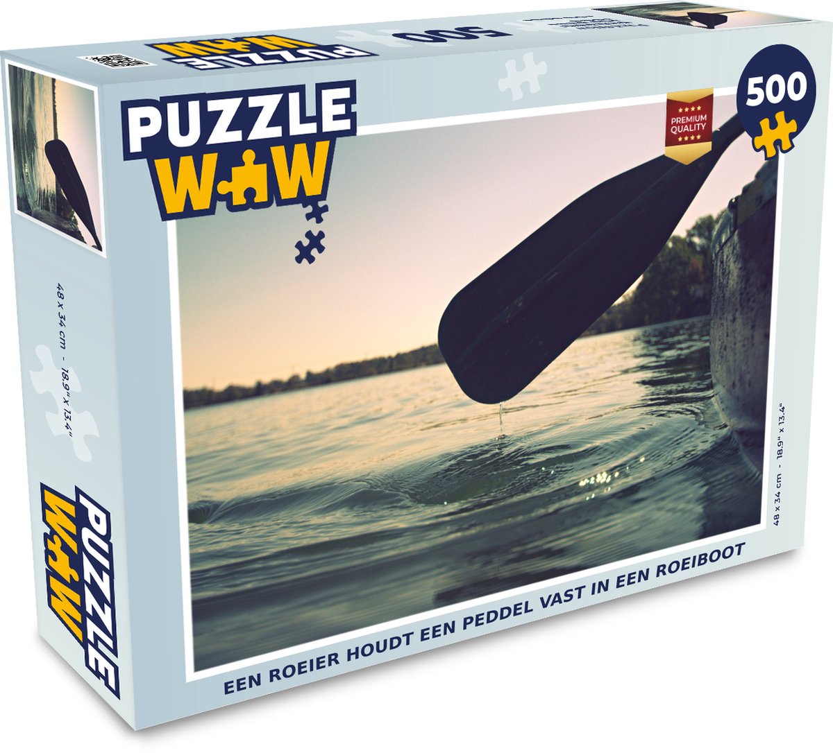 Puzzel Een roeier houdt een peddel vast in een roeiboot - Legpuzzel - Puzzel  500 stukjes | bol