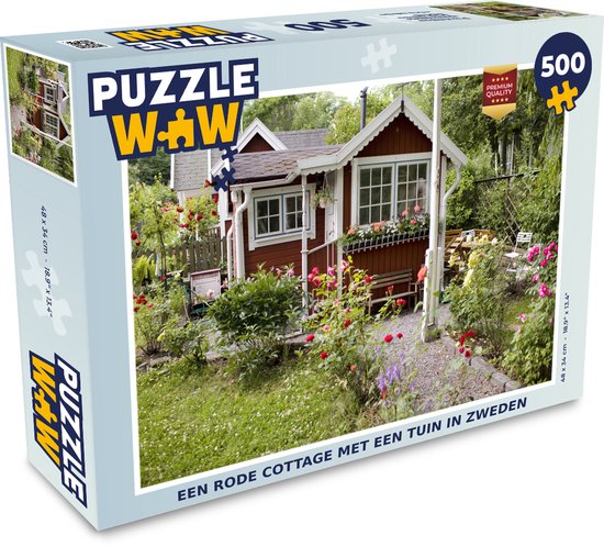 Puzzle Une maison rouge avec un jardin en Suède - Puzzle - Puzzle