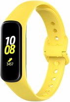 Siliconen Smartwatch bandje - Geschikt voor Samsung Galaxy Fit 2 siliconen bandje - geel - Strap-it Horlogeband / Polsband / Armband
