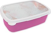 Broodtrommel Roze - Lunchbox - Brooddoos - Verf - Abstract - Design - 18x12x6 cm - Kinderen - Meisje