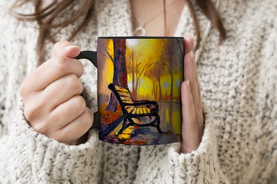 Magische Mok - Foto op Warmte Mokken - Koffiemok - Schilderij - Bank - Water - Licht - Olieverf - Magic Mok - Beker - 350 ML - Theemok