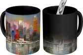 Magische Mok - Foto op Warmte Mokken - Koffiemok - Schilderij - Olieverf - Skyline - Water - Magic Mok - Beker - 350 ML - Theemok