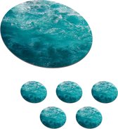 Onderzetters voor glazen - Rond - Zee - Water - Turquoise - 10x10 cm - Glasonderzetters - 6 stuks