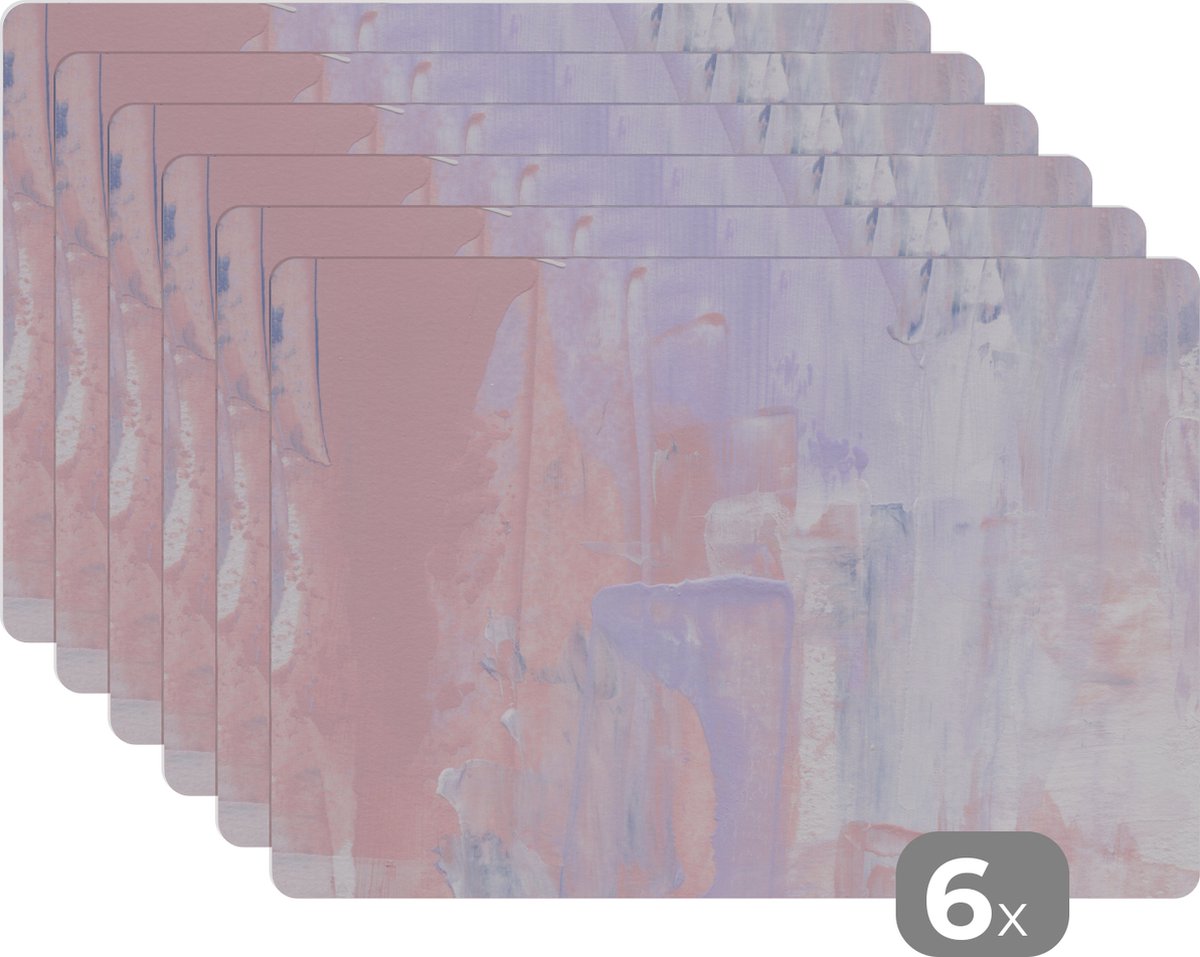 Placemat - Tafel - Paars - Roze - Lila - 45x30 cm - Placemats - 6 stuks