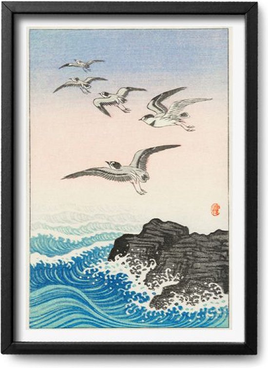 Poster Ohara Koson – A2 - 42 x 59,4 cm - Inclusief lijst (Zwart Aluminium) Art - Kunst - Grootmeester - Poster van  Ohara Koson - Japanse Kunst - GrootmeesterKunst