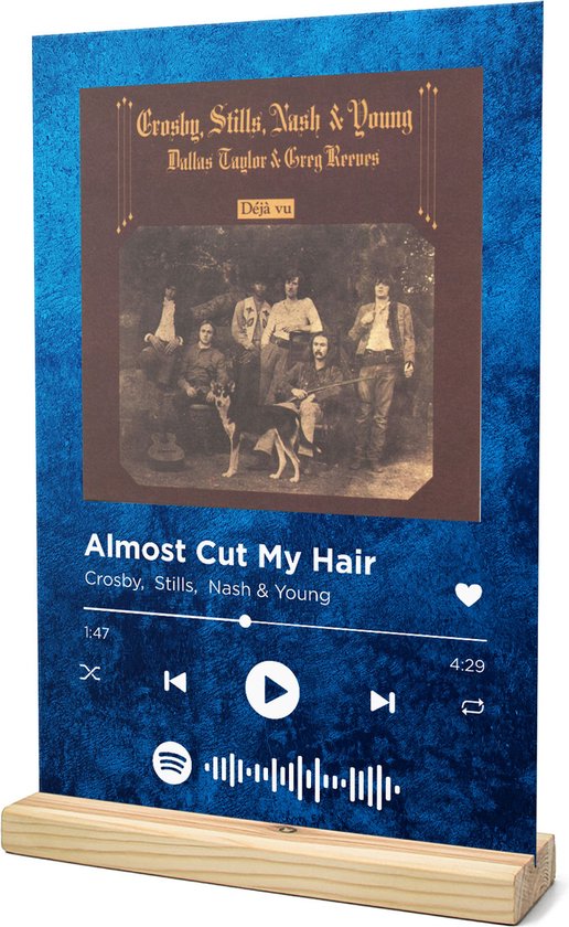 Songr Spotify Muziekbordje - Almost Cut My Hair - Crosby, Stills, Nash &  Young - 20x30... | bol.com