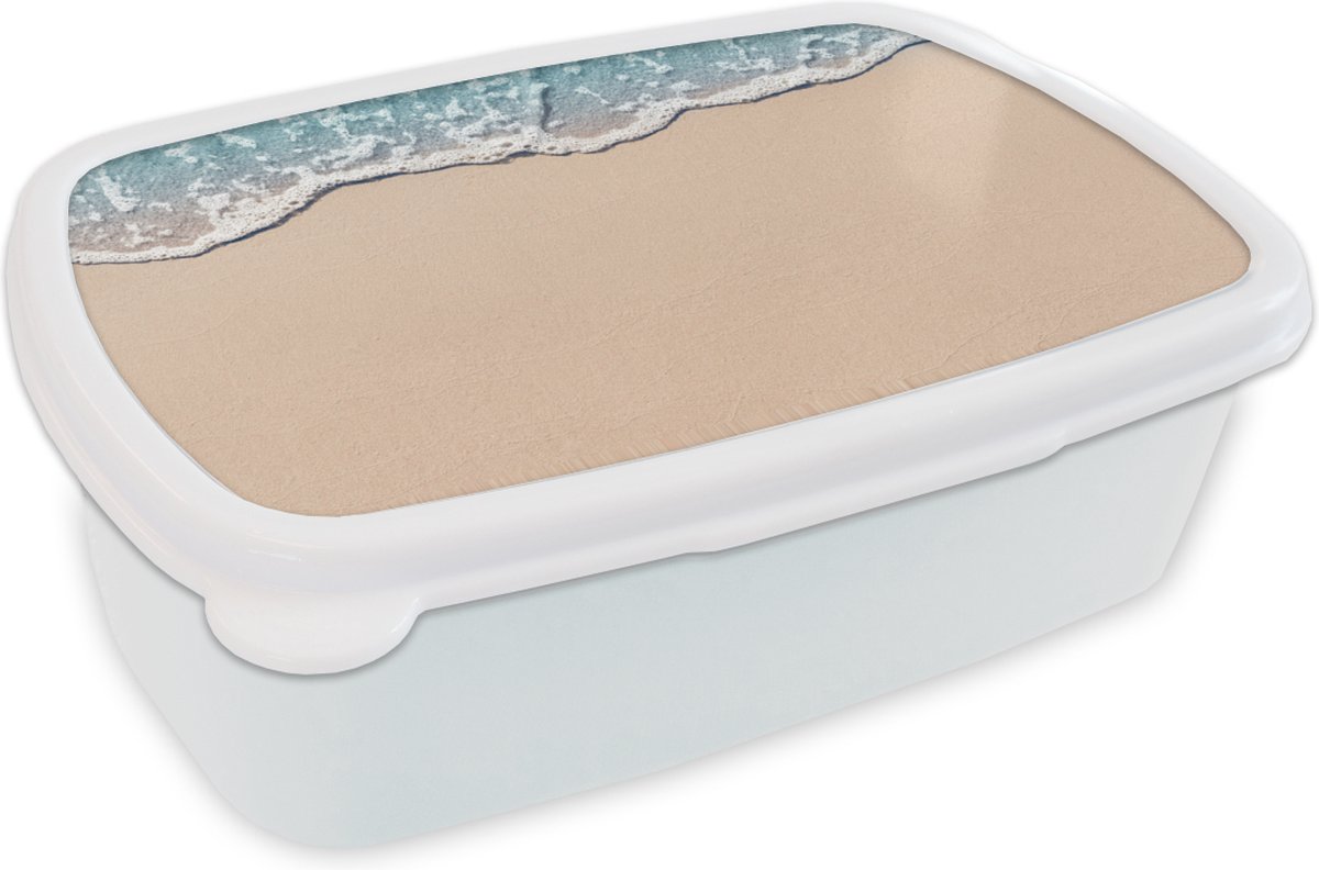 Broodtrommel Wit - Lunchbox - Brooddoos - Strand - Zee - Zand - 18x12x6 cm - Volwassenen