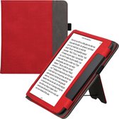 kwmobile flip cover voor e-reader - geschikt voor Tolino Epos 3 - Van imitatieleer en -suède - In rood / donkergrijs