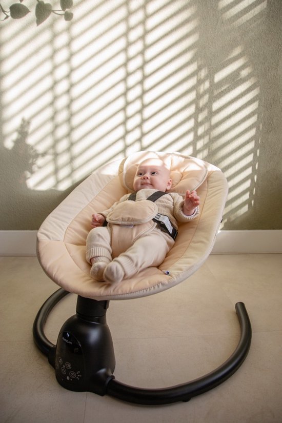MamaLoes Noud - Elektrische Babyschommel - Baby Swing met Timer, Muziek, Bluetooth & Verstelbare Schommelsnelheid - Zwart van Mamaloes — afbeelding 3