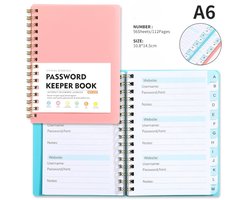 Wachtwoordboek met alfabetische tabbladen, wachtwoordbewaarboek voor senioren, hardcover wachtwoordnotitieboek voor individuele en kleurrijke tabbladen, wachtwoordorganizer voor website-inloggegevens - roze