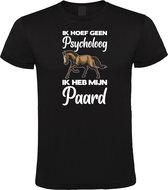 Psycholoog Paard - Unisex T-Shirt - M - Zwart