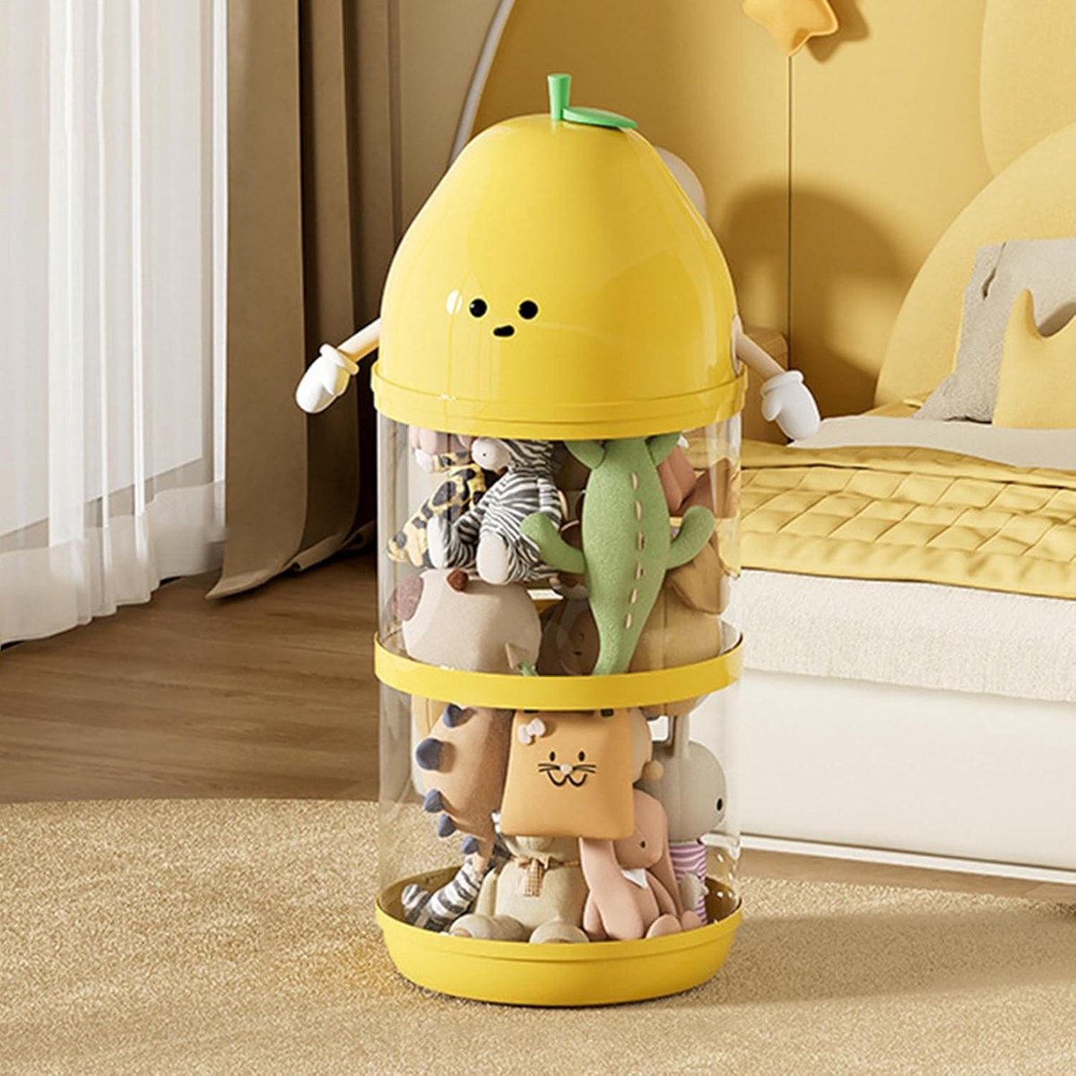 Tube de rangement transparent pour organisateur d'animaux en peluche - Tube en forme