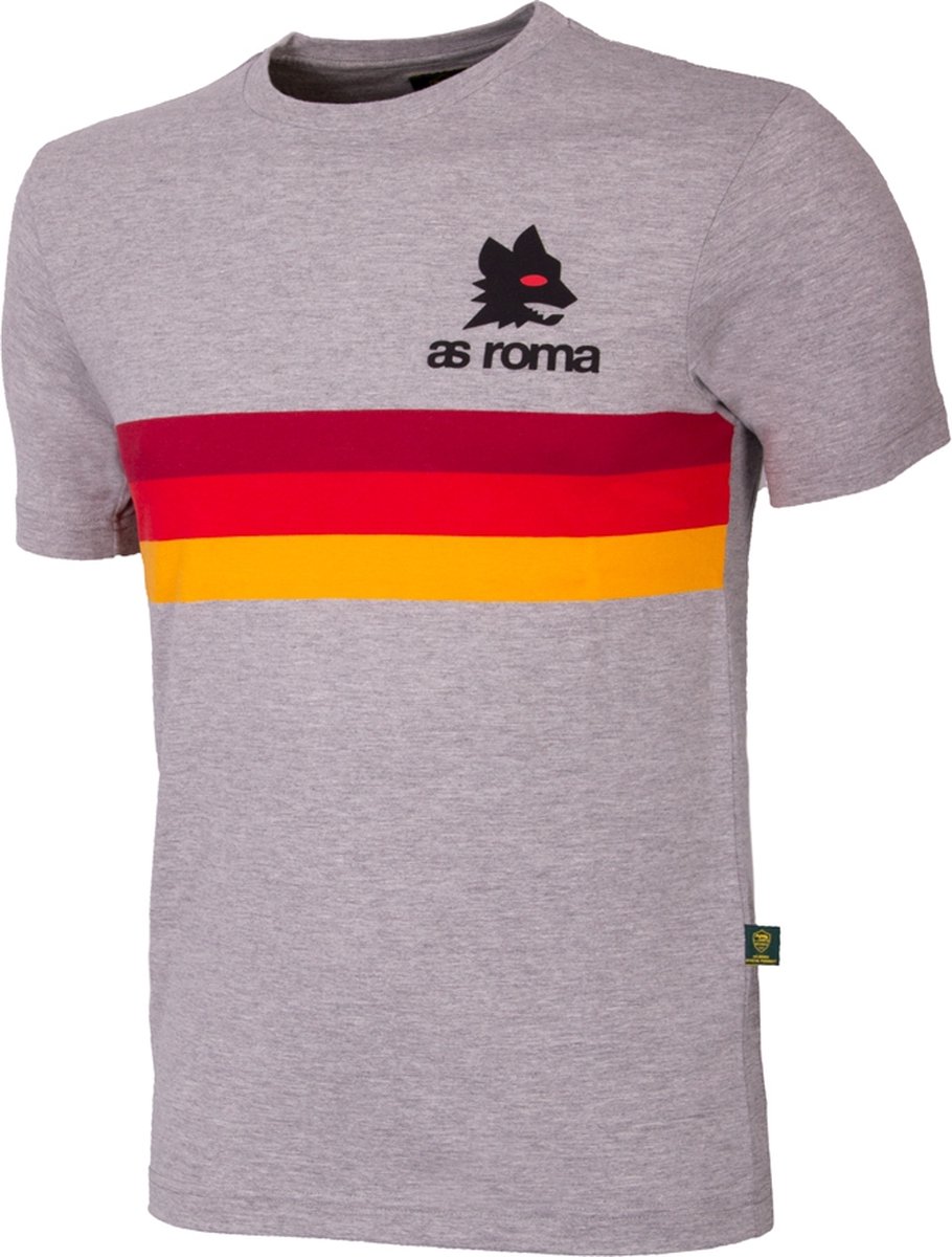COPA - AS Roma Stripes T-Shirt - Heren - Grijs - XXL