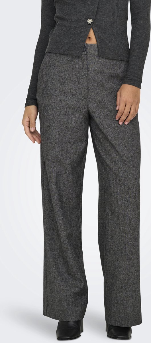 Jacqueline de Yong Broek Jdybloom Siri Hw Straight Pant Tlr 15348978 Black/white Salt Dames Maat - W28 X L32