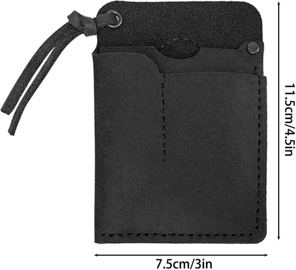 Dbvnnsy Lederen multitool schede riem tas, EDC-zakje zak organizer met sleutelhouder, opslag riem heuptas zaklamp lederen riem tas, multitool zakje voor mannen kamperen (zwart