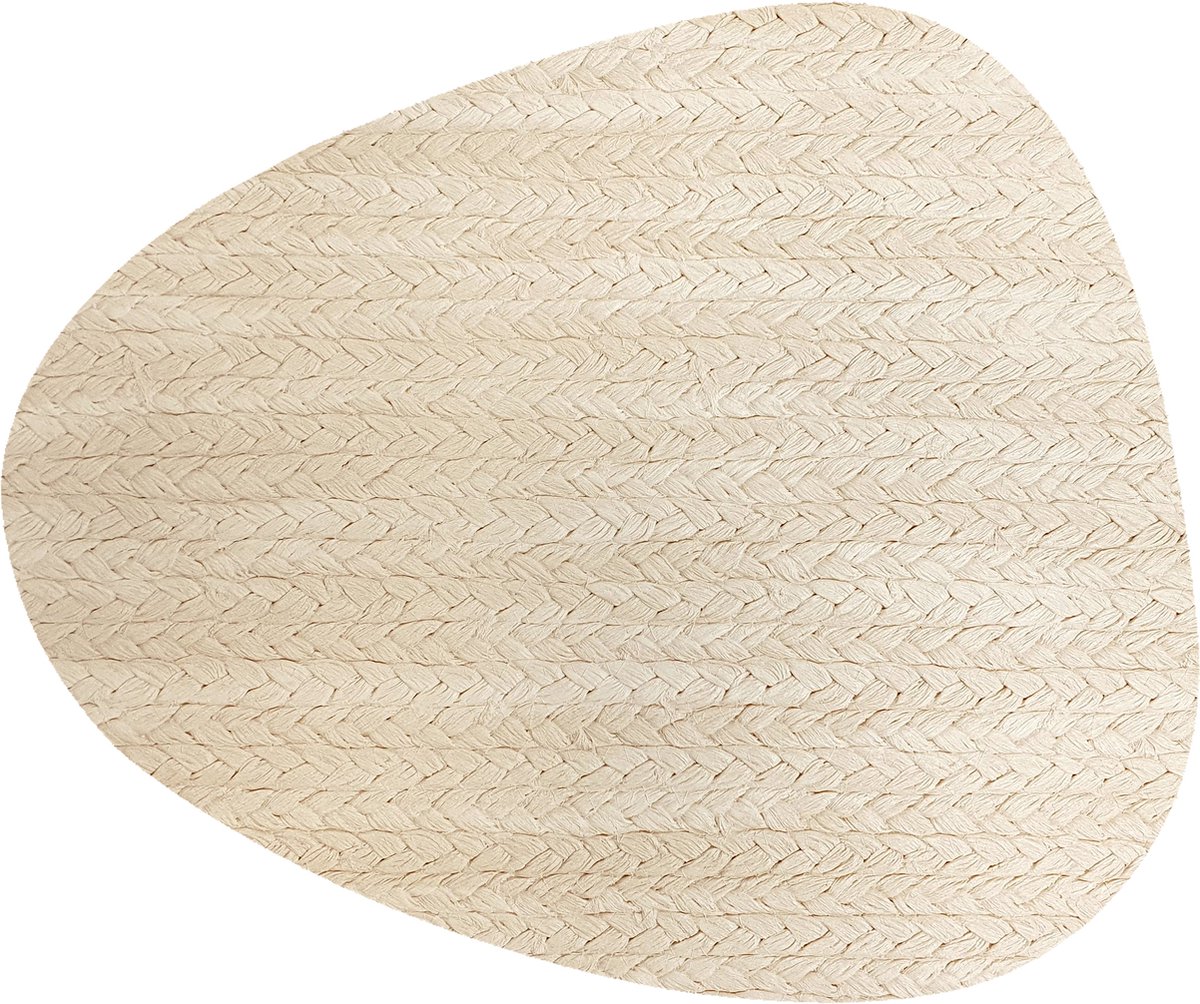 OLIVIA - Placemat - 39x30 cm - Organische vorm - Gevlochten look