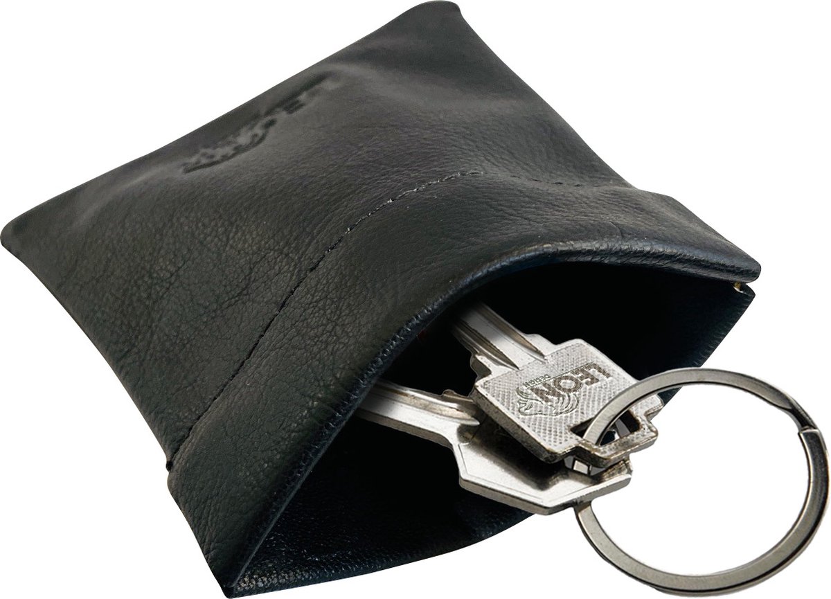 KNIJPPORTEMONNEE MET RFID, DE OUDERWETSE PORTEMONNEE VAN GEHEEL LEDER
