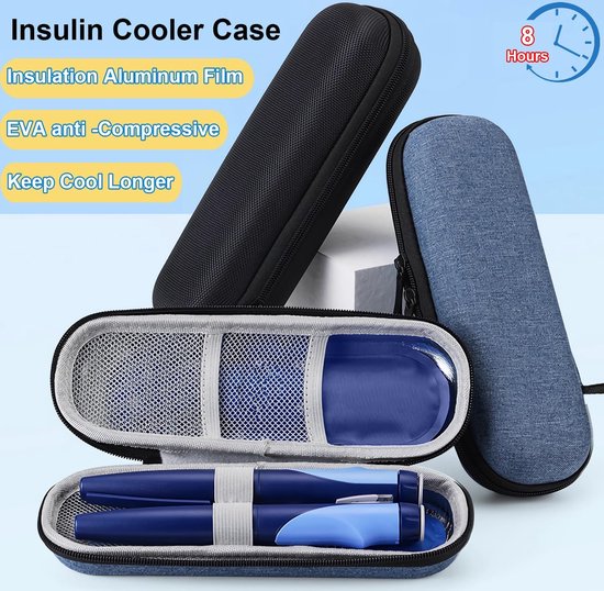 2 stuks insulinekoeler reiskoffer, geïsoleerde koelbox voor diabetesmedicatie, alleen opbergdoos, geen koelelementen, voor insulinepennen en andere diabetesbenodigdheden, te gebruiken voor het dagelijks leven en op reis van YOUSHARES — afbeelding 3