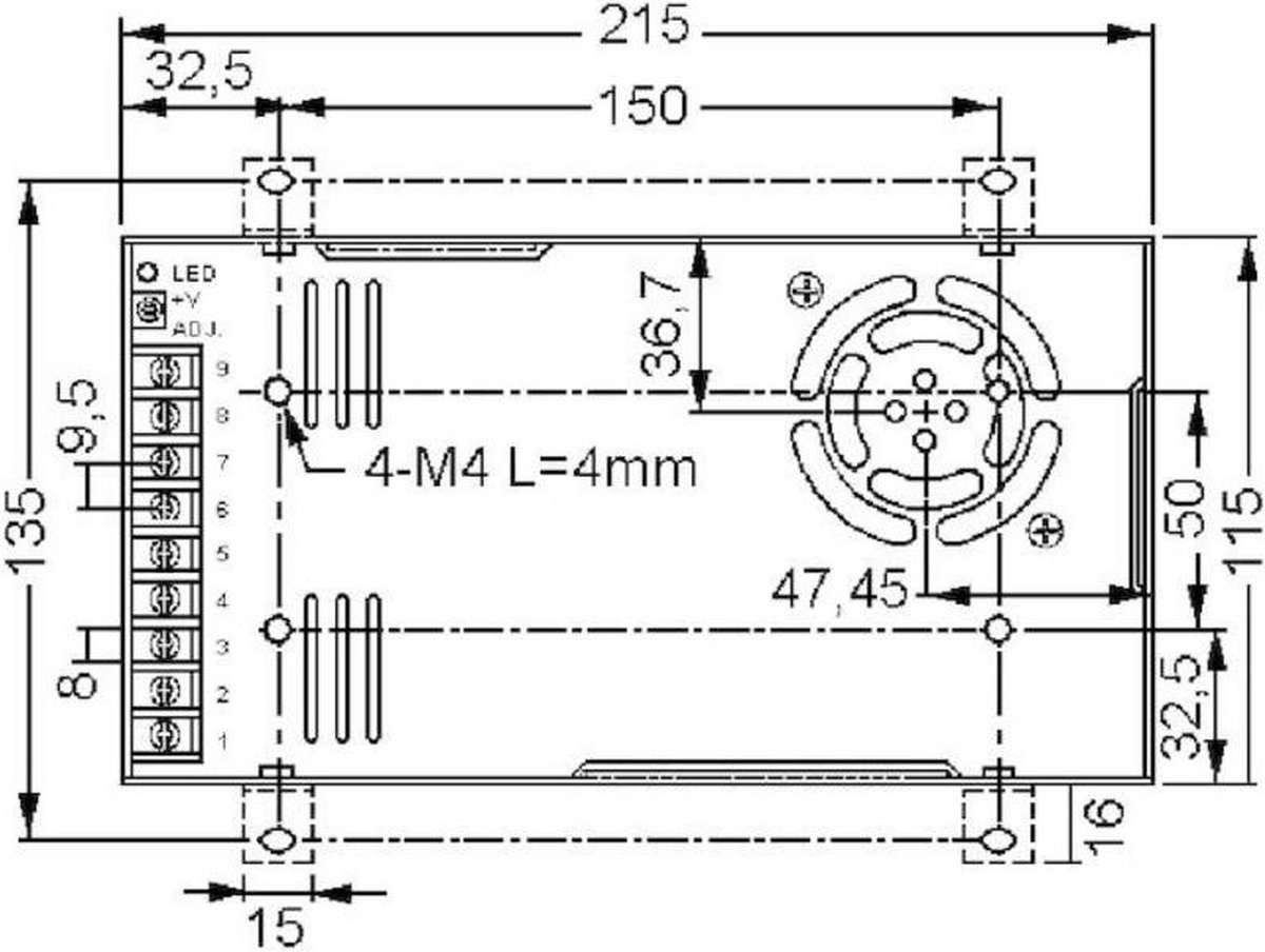 Mean Well RSP-320-36 Schakelnetvoedingsmodule 36 V/DC 8.9 A 320.4 W