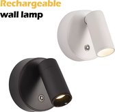 FULEN Wandlamp voor binnen, led-wandlampen, 2 stuks met oplaadbare 3200 mAh-batterij, 3 kleurmodi, dimbaar, touch-en afstandsbediening, draadloze wandleeslamp voor slaapkamer aan het nachtkastje