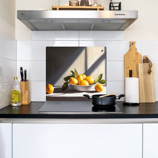 KitchenYeah® Protection plaque induction 57.6x51.6 cm - Citrons - Nature morte - Jaune - Protege plaque de cuisson - Couvre plaque induction - Protecteur d'induction - Cuisine