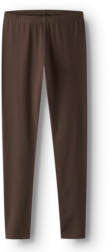 Bruine legging met elastische tailleband.