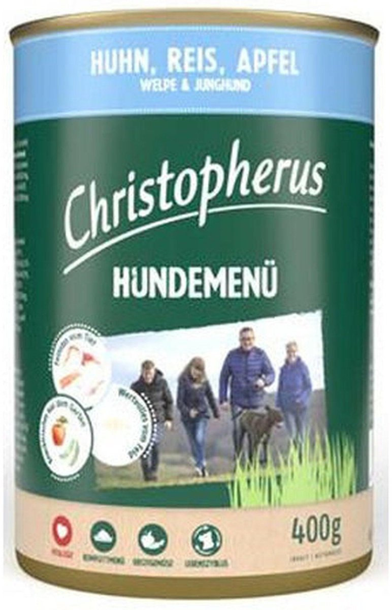 Christopherus Junior hondenmenu 6x400g - kip rijst, appel