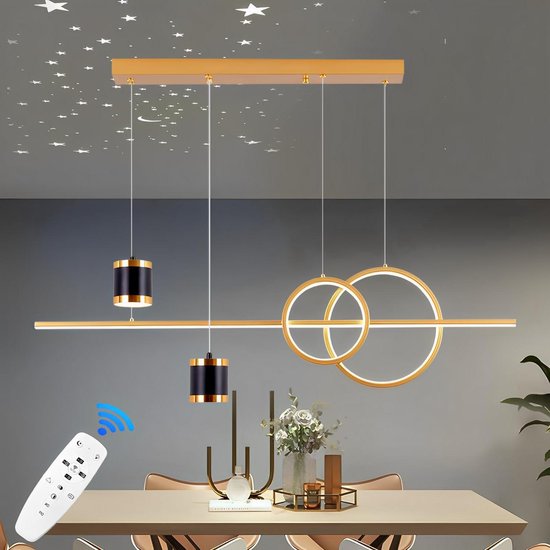 MUSTERRING RIVERA - Hanglamp - Coffee zwart - LED - Afstandsbediening